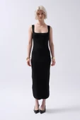 Kalın Askılı Midi Elbise thumbnail 1