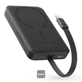 Baseus MgSafe Mini 30 W Siyah 10000 mAh Hızlı Şarj Kablosuz Powerbank - 1