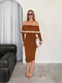 Kadın Fırsat ürünü Madonna Yaka Midi Boy Triko Elbise thumbnail 1