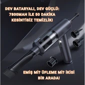 Polham 130W 20.000PA 7800Mah Şarjlı Profesyonel Araç Süpürgesi, Led Işıklı Oto Süpürge ve Üfleme Makinası thumbnail 6