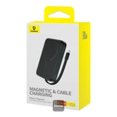 Baseus MgSafe Mini 30 W Siyah 10000 mAh Hızlı Şarj Kablosuz Powerbank - 3