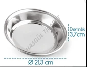 Hsgl Anadol  Servis Çelik Tabak No:5  21 cm  yemek Servis Tabağı - 4