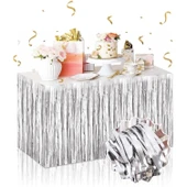 Gümüş Metalize Masa Eteği 275x75 Cm – Kendinden Yapışkanlı - 1