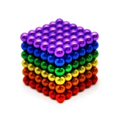 Renkli Sihirli Manyetik Toplar Dyum Mıknatıs Küp Bilye 216 Adet Küp - 1