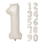 1 Adet 34 İnç 76 Cm Retro Krem Folyo Rakam Yaş Günü Yaş Rakamı Parti Süsleme - 1