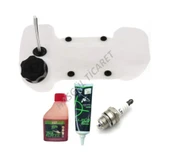 Hsgl Motorlu Tırpan 4 Delik Komple Yakıt Deposu 2T 100ml yağ 120gr gress buji set - 6