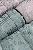 Elmas Bambu 10 Parça Aile Bornoz Takımı Gri Mint - 3