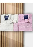 Elmas Bambu 10 Parça Aile Bornoz Takımı Krem Pembe thumbnail 1