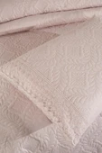 Zoya Dantelli Kapitoneli Ultrasonik Çift Kişilik Yatak Örtüsü Pudra thumbnail 3