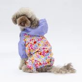 Pawstar Marsala Polarlı Su Geçirmez Küçük Irk Köpek Yağmurluk Tulum - 2