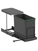 Starax S-2571-A Teleskopik Raylı Plastik 24 Lt. Antrasit Çöp Kovası thumbnail 1