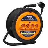 ASL ASL-1020 20 Metre 4 Priz Girişli Makaralı Uzatma Kablosu 3000W 3X1.5Mm - 1
