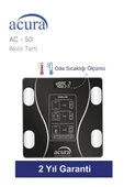 Acura Ac-50 CE Onaylı Yağ Su Kas ve Kilo Ölçer Akıllı Tartı thumbnail 2