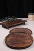 Bambum 3 Parça Pavlonya Heritage Ahşap Sunum ve Servis Seti – Dikdörtgen ve Yuvarlak Servis Tabakları thumbnail 1