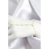 Pirinç Zirkon Taşlı Yonca Model Gold Renk Şahmeran - Tj-sn719 - 1