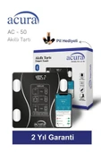 Acura Ac-50 CE Onaylı Yağ Su Kas ve Kilo Ölçer Akıllı Tartı thumbnail 1