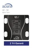 Acura Ac-50 CE Onaylı Yağ Su Kas ve Kilo Ölçer Akıllı Tartı thumbnail 4