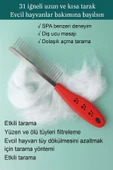 DostTarak-Tüy Açıcı Kedi Köpek Tarağı Tek Taraflı Metal Dişli Evcil Hayvan Bakım Fırçası - 3