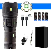 Pro F-3001 Alüminyum Tg Led Güç Göstergeli Type-c Şarjlı El Feneri 100 W - 1