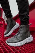 Pabucmarketi Fermuarlı Bağcık Detaylı Erkek Sneaker Bot Antrasit - 1