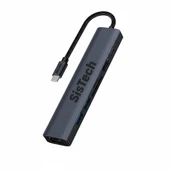 Ally BYL-2303 7 in 1 Dönüştürücü Çoğaltıcı Hub - Type-C To 1000Mbps Ethernet 4K HDMI USB 3.0 PD100W SD-TF Cards - 4