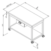 Öztiryakiler Çalışma Tezgahı Taban Raflı Tek Çekim Hareketli 190x7 Cm - 1