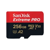 Extreme Pro 256 gb 200/140 mb/s microSDXC UHS-I A2 V30 Adaptörlü Hafıza Kartı SDSQXCD-256G-GN6MA thumbnail 2