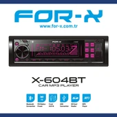 For-X X-604BT Çift USB/TF/BT/FM 4+60 Watt 3 Anfi Çıkışlı Oto Teyp - 1