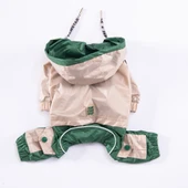 Pawstar BiColor Bej-Yeşil Polarlı Su Geçirmez Orta-Büyük Irk Köpek Yağmurluk Tulum - 4