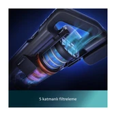 Phılıps XC7053/01 7000 Serisi Aqua 25.2 V Kablosuz Dik Süpürge, PowerCyclone 12, TriActive Akıllı Başlık, 80 dk'ya Kadar Şarj, 3 Aşamalı Filtreleme, - 10