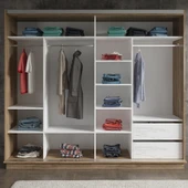 Hunerika Zaragoza Premium sürgülü gardırop -Minifiks - Pera / Siyah - 2