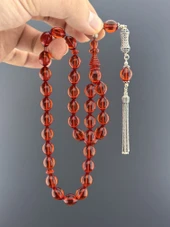 6,6 GR 925 AYAR GÜMÜŞ PSÜKÜL FERDİ GÜVEN ATEŞ KEHRİBAR BEYZİ KESİM 10X12,50 - 4