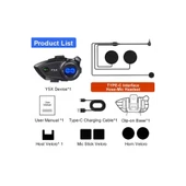 Y5x Rgb Işıklı Intercom 5 Kişi Bağlantılı 1000mah Motosiklet Bluetooth Kulaklık Seti - 4