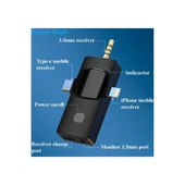 Yüksek Kalite Profesyonel 3 In 1 Kablosuz Taşınabilir Yaka Mikrofonu Youtube Facebook Tiktok - 4