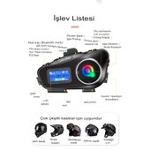 Q58-max Radyolu 2 Kişi Bağlantılı Bluetooth Kask Kulaklık Ekranlı Fenerli Müzik Ve Telsiz Intercom - 2