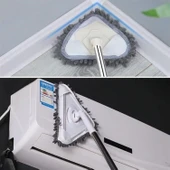Buffer® Teleskopik Saplı 150 Cm Üçgen Mop Cam Duvar Tavan Fayans Parke Temizleyici Mop thumbnail 3