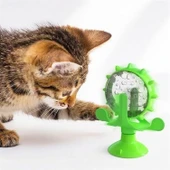 Buffer® Vantuzlu Zilli İnteraktif Dönebilen Mama Kaplı Renkli Eğlenceli Eğitici Kedi Oyuncağı - 10