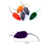 Buffer® 2li Evcil Hayvan Eğitim Sevimli Elastik Kedi Fare Yakalama İnteraktif Sesli Eğitim Oyuncağı - 7