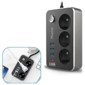 Buffer® Isıya Dayanıklı Termal Akım Korumalı 2 Mt 10a 2500w 3lü Priz Ve 3 Usbi 21a Uzatma Kablosu - 3