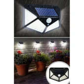 Buffer® 100 Ledli 3 Farklı Aydınlatma Ayarlı Solar Güneş Enerjili Hareket Sensörlü Bahçe Duvar Lambası - 7