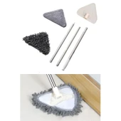 Buffer® Teleskopik Saplı 150 Cm Üçgen Mop Cam Duvar Tavan Fayans Parke Temizleyici Mop thumbnail 8