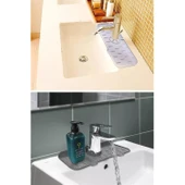 Buffer® Lavabo İçin Silikon Esnek Mat Musluk Sapı Damlama Tutucu Raf Mutfak Tezgahı Sıçrama Koruma - 8