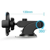 Buffer® 360 Derece Dönen Torpido Üstü Uzunluk Ayarlamalı Vantuzlu Teleskopik Araç Telefon Tutucu - 3