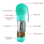 Buffer® Taşınabilir Hazneli Mama Kaplı ,kaka Poşetli Kedi,köpek Suluğu-300ml - 5