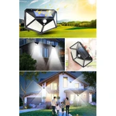Buffer® 100 Ledli 3 Farklı Aydınlatma Ayarlı Solar Güneş Enerjili Hareket Sensörlü Bahçe Duvar Lambası - 8