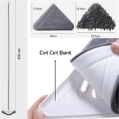 Buffer® Teleskopik Saplı 150 Cm Üçgen Mop Cam Duvar Tavan Fayans Parke Temizleyici Mop thumbnail 7