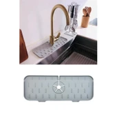 Buffer® Lavabo İçin Silikon Esnek Mat Musluk Sapı Damlama Tutucu Raf Mutfak Tezgahı Sıçrama Koruma - 7