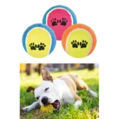 Buffer® 3lü Renkli Desenli Tenis Topu Kedi Köpek Oyuncağı - 8