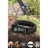 Buffer® 5'i 1 Arada Çok Fonksiyonlu Hayatta Kalma Bilekliği Pusula, Düdük, Çakmak Taşı Ve Şemsiye İpi Bileklik - 6