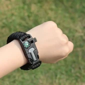 Buffer® 5'i 1 Arada Çok Fonksiyonlu Hayatta Kalma Bilekliği Pusula, Düdük, Çakmak Taşı Ve Şemsiye İpi Bileklik - 4